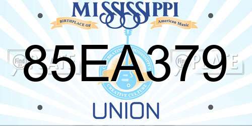85EA379 Mississippi License Plate
