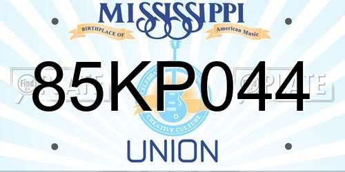85KP044 Mississippi License Plate