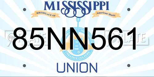 85NN561 Mississippi License Plate