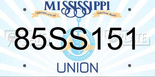 85SS151 Mississippi License Plate