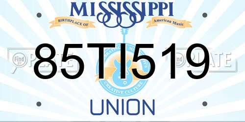 85TI519 Mississippi License Plate