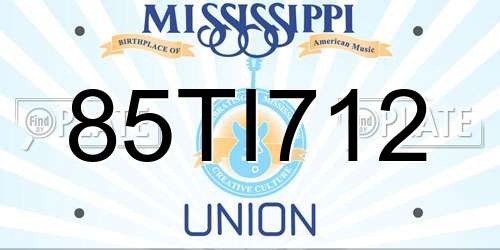 85TI712 Mississippi License Plate