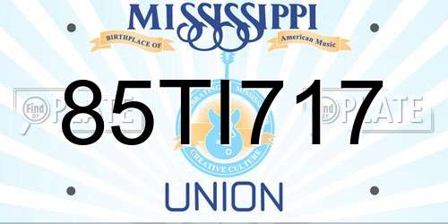 85TI717 Mississippi License Plate