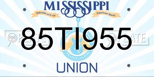 85TI955 Mississippi License Plate