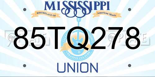 85TQ278 Mississippi License Plate