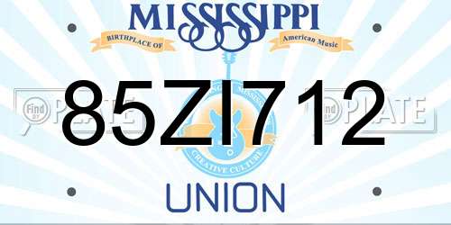 85ZI712 Mississippi License Plate