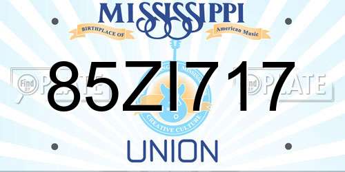 85ZI717 Mississippi License Plate