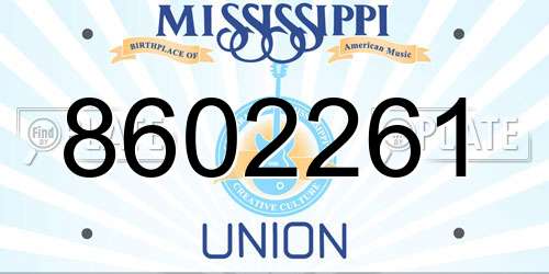 8602261 Mississippi License Plate