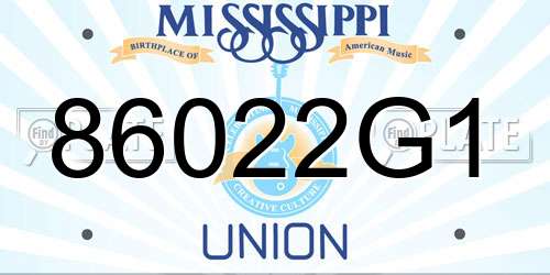 86022G1 Mississippi License Plate
