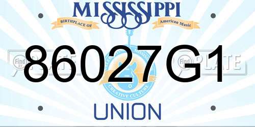 86027G1 Mississippi License Plate