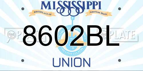 8602BL Mississippi License Plate