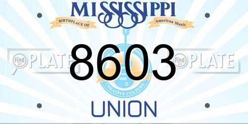 8603 Mississippi License Plate