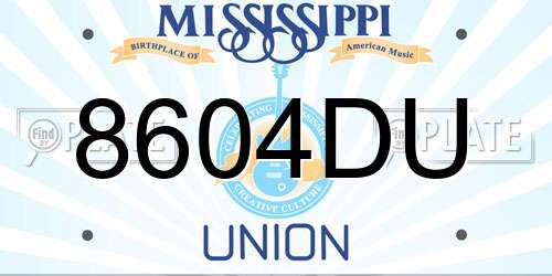 8604DU Mississippi License Plate