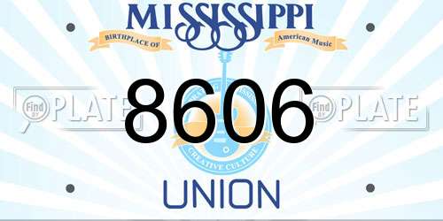 8606 Mississippi License Plate