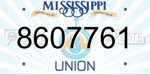 8607761 Mississippi License Plate