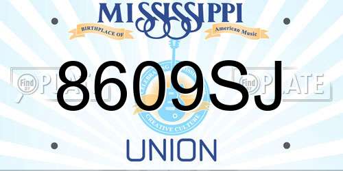 8609SJ Mississippi License Plate