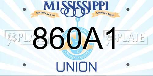 860A1 Mississippi License Plate