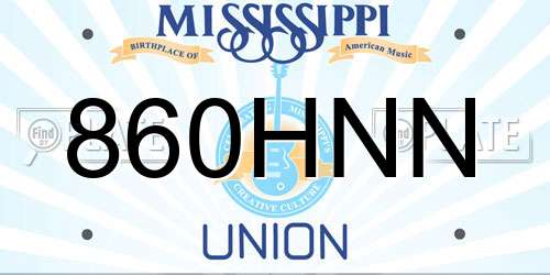 860HNN Mississippi License Plate