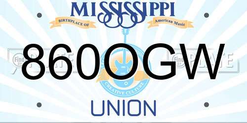 860OGW Mississippi License Plate