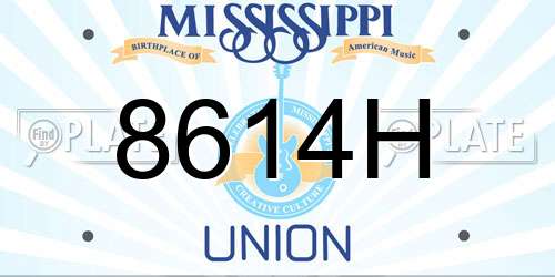 8614H Mississippi License Plate