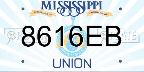 8616EB Mississippi License Plate