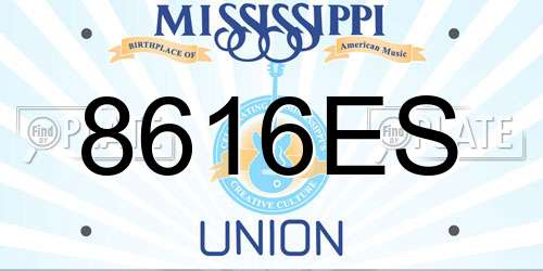 8616ES Mississippi License Plate