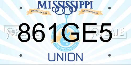 861GE5 Mississippi License Plate