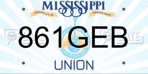 861GEB Mississippi License Plate