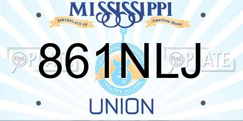 861NLJ Mississippi License Plate