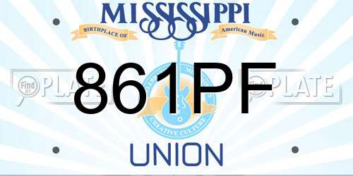 861PF Mississippi License Plate