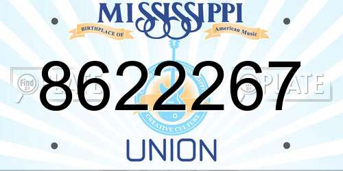 8622267 Mississippi License Plate