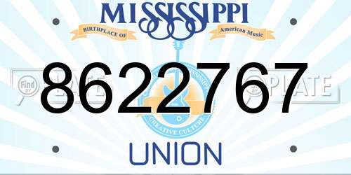 8622767 Mississippi License Plate