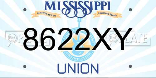8622XY Mississippi License Plate