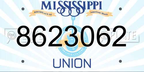 8623062 Mississippi License Plate