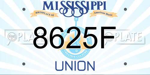 8625F Mississippi License Plate