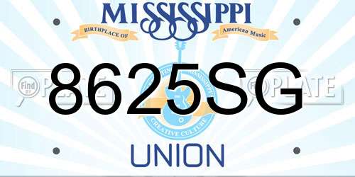 8625SG Mississippi License Plate