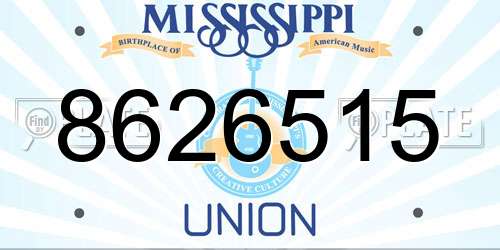 8626515 Mississippi License Plate
