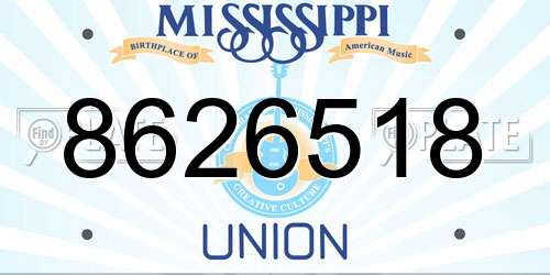 8626518 Mississippi License Plate