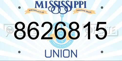 8626815 Mississippi License Plate