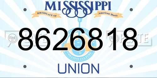 8626818 Mississippi License Plate