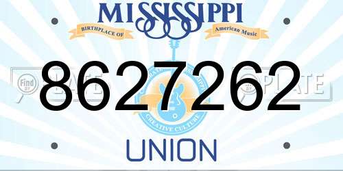 8627262 Mississippi License Plate