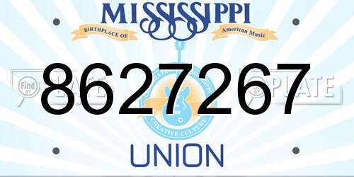 8627267 Mississippi License Plate