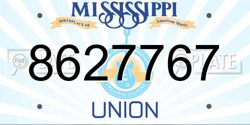 8627767 Mississippi License Plate