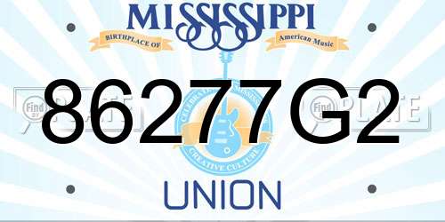 86277G2 Mississippi License Plate