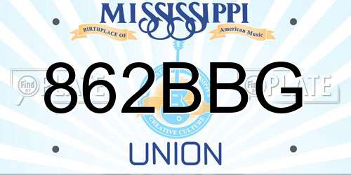 862BBG Mississippi License Plate