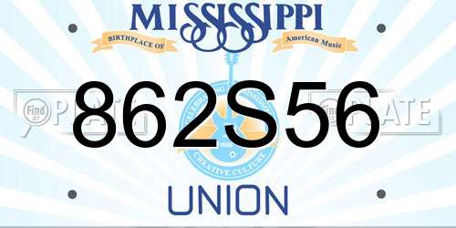862S56 Mississippi License Plate