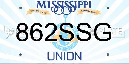 862SSG Mississippi License Plate