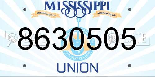 8630505 Mississippi License Plate
