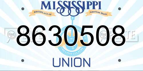 8630508 Mississippi License Plate