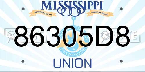 86305D8 Mississippi License Plate
